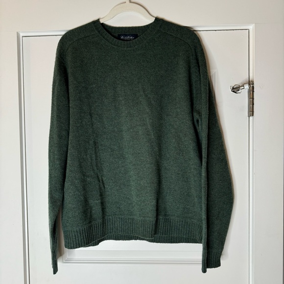 Brooks Brothers Men's XL Green Lambswool Crew Neck Pullover Sweater